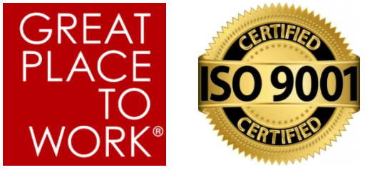 Selo Great Place to Work e ISO 9001